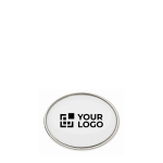 Pin metálico oval a cor bem garrida personalização total cor prateado vista principal