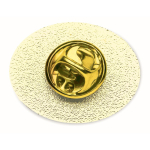 Pin metálico oval a cor bem garrida personalização total cor dourado terceira vista