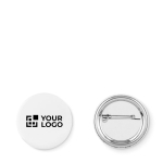 Pin redondo em tamanhos diferentes personalização total cor branco vista principal