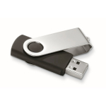 Pen USB com estrutura de ABS Techmate personalização total cor preto quinta vista