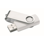 Pen USB com estrutura de ABS Techmate personalização total cor branco quinta vista
