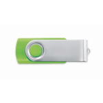 Pen USB com estrutura de ABS Techmate personalização total cor verde-lima transparente sétima vista