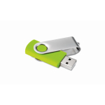 Pen USB com estrutura de ABS Techmate personalização total cor verde-lima transparente quinta vista