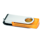Pen USB de cores transparentes para personalizar personalização total cor cor-de-laranja transparente