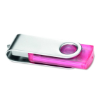 Pen USB de cores transparentes para personalizar personalização total cor fúcsia transparente