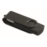Pen USB com estrutura giratória de metal Techmate personalização total cor preto