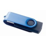 Pen USB com estrutura giratória de metal Techmate personalização total cor azul
