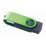 Pen USB com estrutura giratória de metal Techmate personalização total cor verde