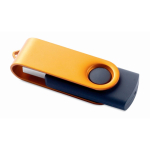 Pen USB com estrutura giratória de metal Techmate personalização total cor cor-de-laranja