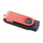 Pen USB com estrutura giratória de metal Techmate personalização total cor vermelho-escuro