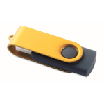 Pen USB com estrutura giratória de metal Techmate personalização total cor dourado