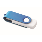 Pen USB com estrutura giratória colorida Techmate personalização total cor azul
