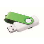 Pen USB com estrutura giratória colorida Techmate personalização total cor verde quinta vista