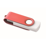 Pen USB com estrutura giratória colorida Techmate personalização total cor vermelho-escuro