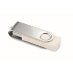 Pen USB com estrutura feita de palha e trigo personalização total cor branco-sujo