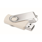 Pen USB com estrutura feita de palha e trigo personalização total cor branco-sujo quinta vista