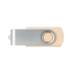 Pen USB com estrutura de bambu e tampa metálica personalização total cor madeira sétima vista