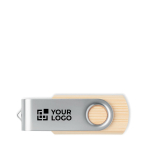 Pen USB com estrutura de bambu e tampa metálica personalização total cor madeira vista principal