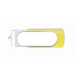 Pen USB colorida com estrutura personalizável personalização total cor amarelo sétima vista