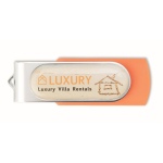 Pen USB colorida com estrutura personalizável personalização total cor cor-de-laranja