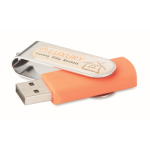 Pen USB colorida com estrutura personalizável personalização total cor cor-de-laranja quinta vista