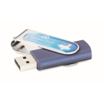 Pen USB colorida com estrutura personalizável personalização total cor azul ultramarino quinta vista