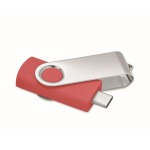 Clássica pen USB giratória de várias cores personalização total cor vermelho quinta vista