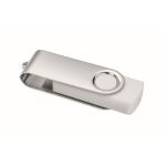 Clássica pen USB giratória de várias cores personalização total cor branco