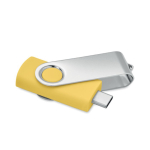 Clássica pen USB giratória de várias cores personalização total cor amarelo quinta vista