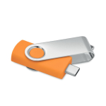 Clássica pen USB giratória de várias cores personalização total cor cor-de-laranja quinta vista