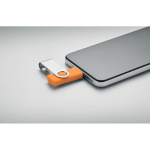 Clássica pen USB giratória de várias cores personalização total cor cor-de-laranja