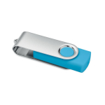 Clássica pen USB giratória de várias cores personalização total cor turquesa