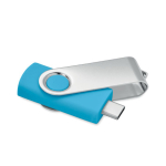 Clássica pen USB giratória de várias cores personalização total cor turquesa quinta vista