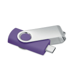 Clássica pen USB giratória de várias cores personalização total cor violeta quinta vista