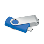Clássica pen USB giratória de várias cores personalização total cor azul real quinta vista
