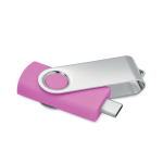 Clássica pen USB giratória de várias cores personalização total cor fúcsia quinta vista