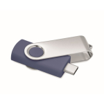 Clássica pen USB giratória de várias cores personalização total cor azul ultramarino quinta vista