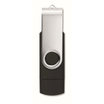 Pen USB colorida com ligação Tipo-C personalização total cor preto sétima vista