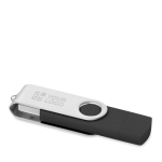 Pen USB colorida com ligação Tipo-C personalização total cor preto vista principal