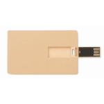 Pen USB num cartão de palha para personalizar personalização total cor madeira quinta vista