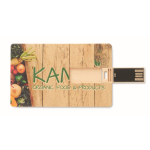 Pen USB num cartão de palha para personalizar personalização total cor madeira