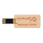 Pen USB plana com estrutura feita de palha personalização total cor madeira