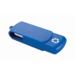 Pen USB estrutura giratória de plástico reciclado personalização total cor azul