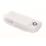 Pen USB estrutura giratória de plástico reciclado personalização total cor branco
