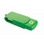 Pen USB estrutura giratória de plástico reciclado personalização total cor verde