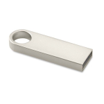 Pen USB mini de zinco com detalhe para pendurar personalização total cor prateado