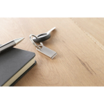 Pen USB mini de zinco com detalhe para pendurar personalização total cor prateado
