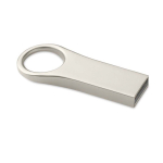 Pen USB pequena de zinco com detalhe redondo personalização total cor prateado