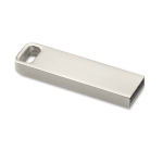 Pen USB pequena de zinco com detalhe retangular personalização total cor prateado