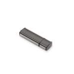 Pen USB com tampa e contorno com acabamento metálico cor preto